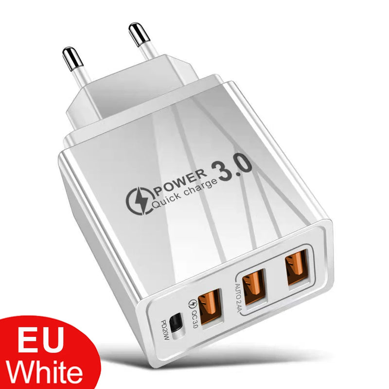 CARREGADOR UNIVERSAL 3.0 (IPHONE E ANDROID) Carregamento Extra Rápido
