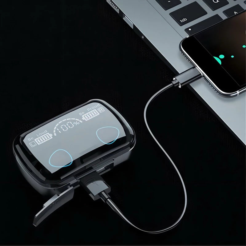 Fone De Ouvido Sem Fio M10 Bluetooth Com Powerbank Microfone Cor Preto Prime